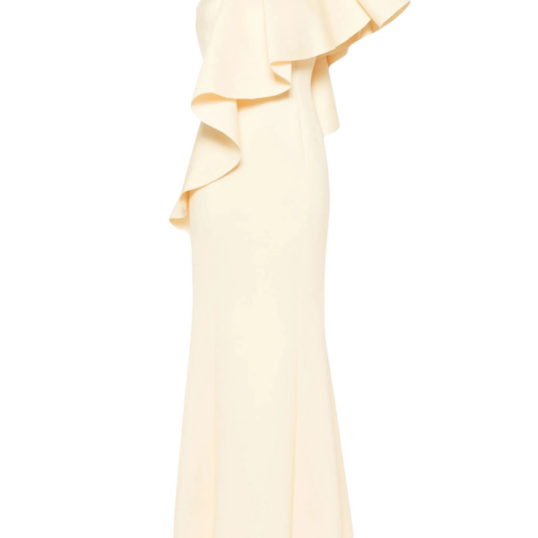 Saiid Kobeisy Ruffled Scuba Long Dress
