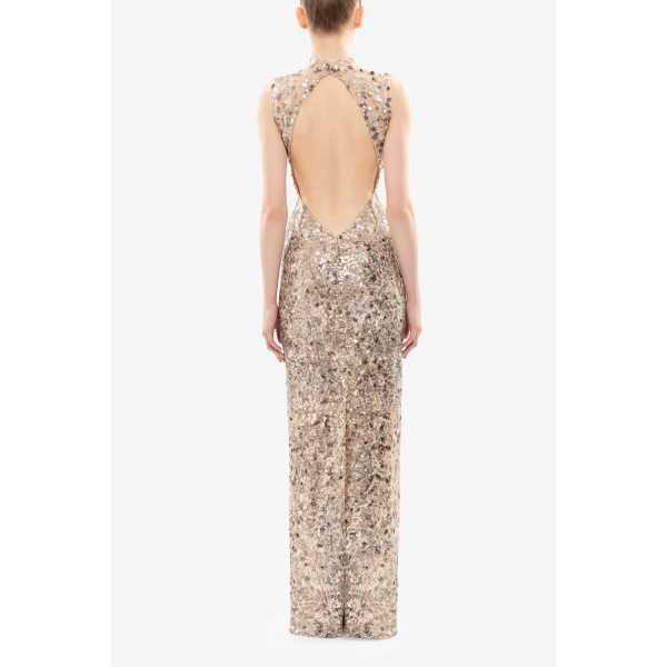 Sequin Embroidered Long Dress - Image 6
