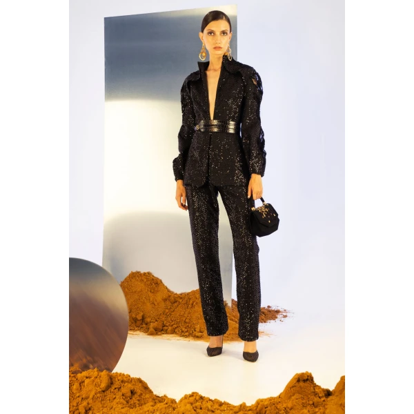 Sequin Straight Fit Pants - Image 6