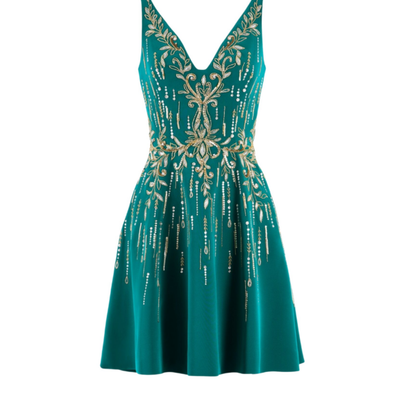 Saiid Kobeisy Short Crepe Beaded Dress