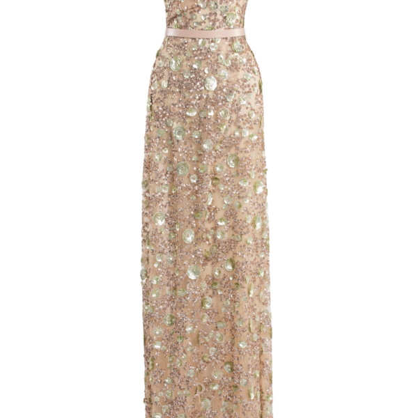 Saiid Kobeisy Tulle Dress With Envelope Skirt And Off-Shoulder Sleeves And Tulle Tail