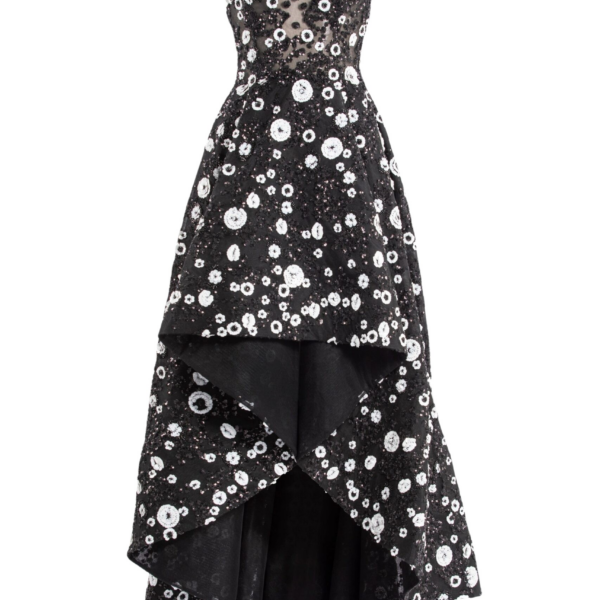 Saiid Kobeisy Tulle High-Low Dress With Dotted Beading