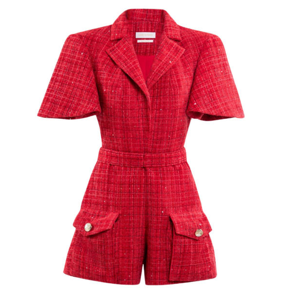 Saiid Kobeisy Tweed Short Jumpsuit
