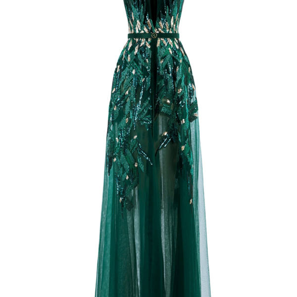 Saiid Kobeisy Velvet Embroidered Dress
