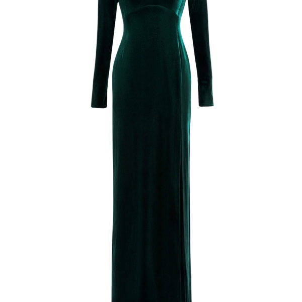 Saiid Kobeisy Velvet Long Fitted Dress