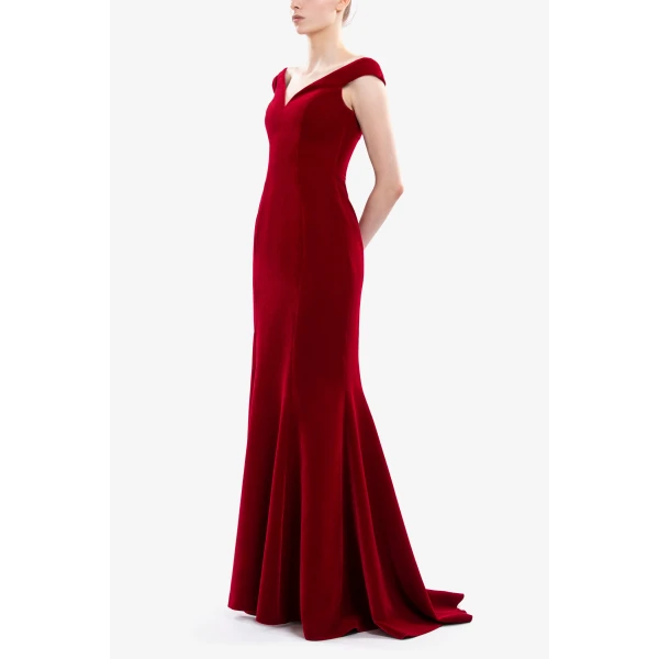 Velvet Off-Shoulder Dress - Image 6