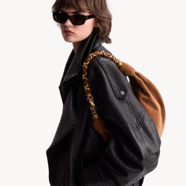 Saint Laurent AMALIA small hobo in suede, view 2