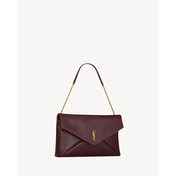 Saint Laurent CASSANDRE large pouch on chain in shiny leather designed in Paris