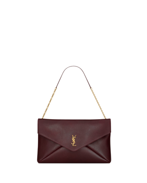 Saint Laurent CASSANDRE large pouch on chain in shiny leather designed in Paris