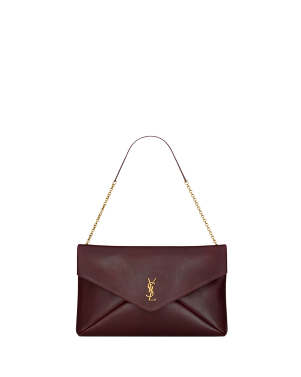 Saint Laurent CASSANDRE large pouch on chain in shiny leather designed in Paris