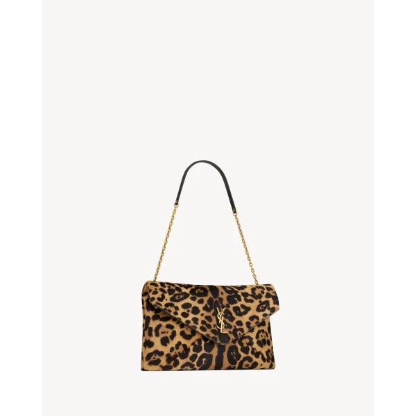 Saint Laurent CASSANDRE pouch on chain in pony hair leather designed in Paris