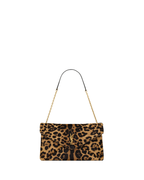 Saint Laurent CASSANDRE pouch on chain in pony hair leather designed in Paris