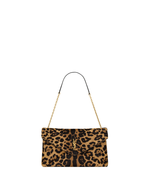 Saint Laurent CASSANDRE pouch on chain in pony hair leather designed in Paris