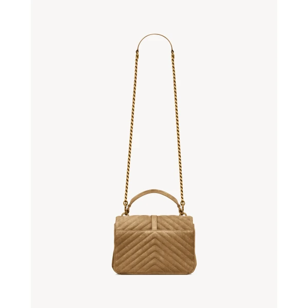 Saint Laurent COLLEGE MEDIUM IN QUILTED SUEDE designed in Paris