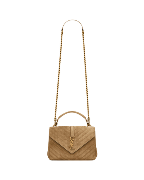 Saint Laurent COLLEGE MEDIUM IN QUILTED SUEDE designed in Paris