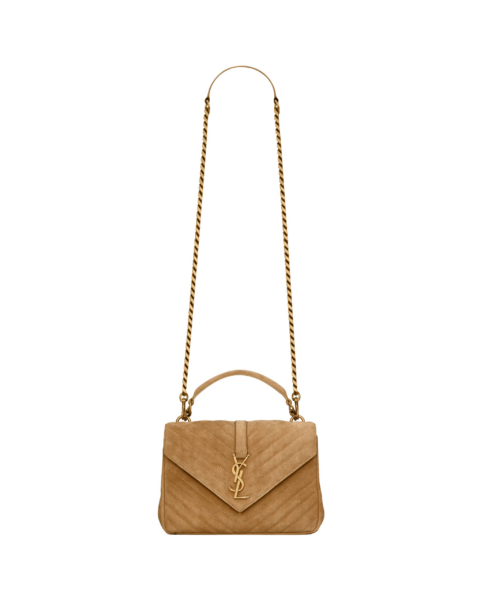 Saint Laurent COLLEGE MEDIUM IN QUILTED SUEDE designed in Paris