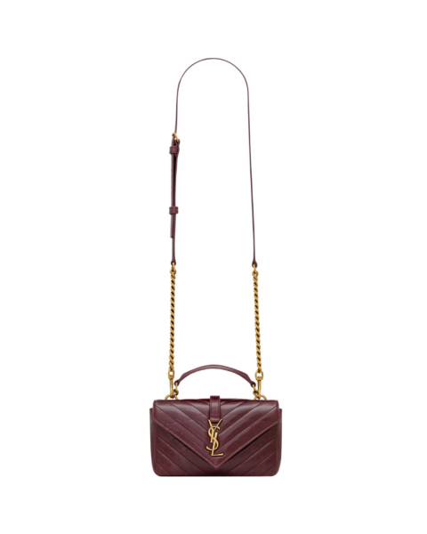 Saint Laurent COLLEGE mini in shiny leather designed in Paris
