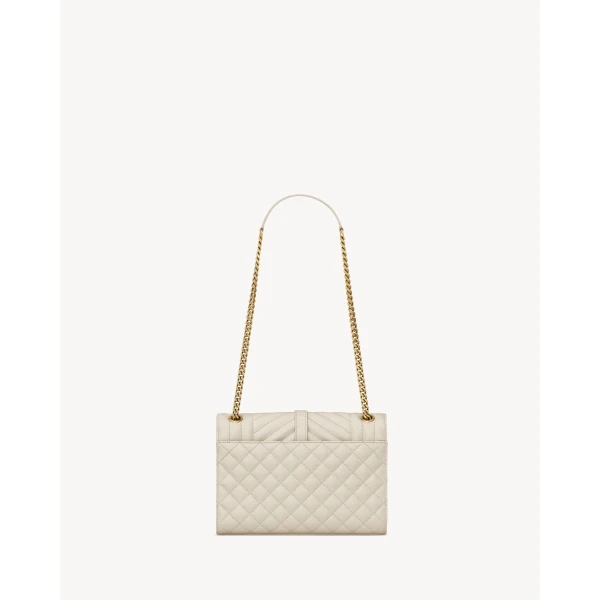 Saint Laurent ENVELOPE MEDIUM IN QUILTED GRAIN DE POUDRE EMBOSSED LEATHER designed in Paris