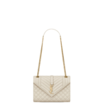 Saint Laurent ENVELOPE MEDIUM IN QUILTED GRAIN DE POUDRE EMBOSSED LEATHER designed in Paris