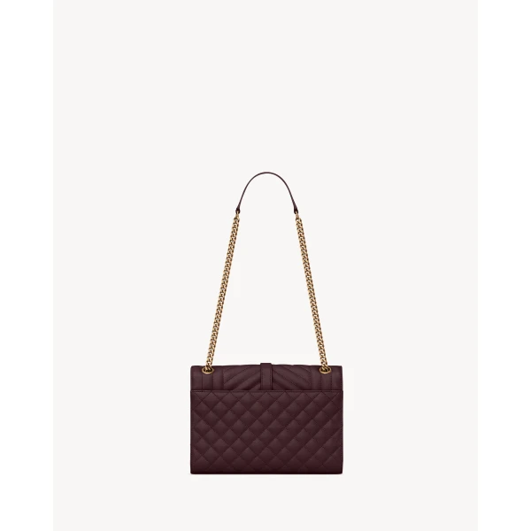 Saint Laurent ENVELOPE medium in grain de poudre leather designed in Paris