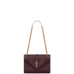 Saint Laurent ENVELOPE medium in grain de poudre leather designed in Paris