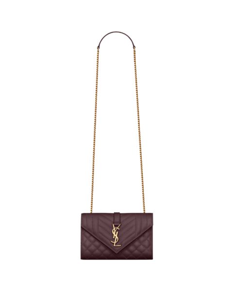 Saint Laurent ENVELOPE small in grain de poudre leather designed in Paris