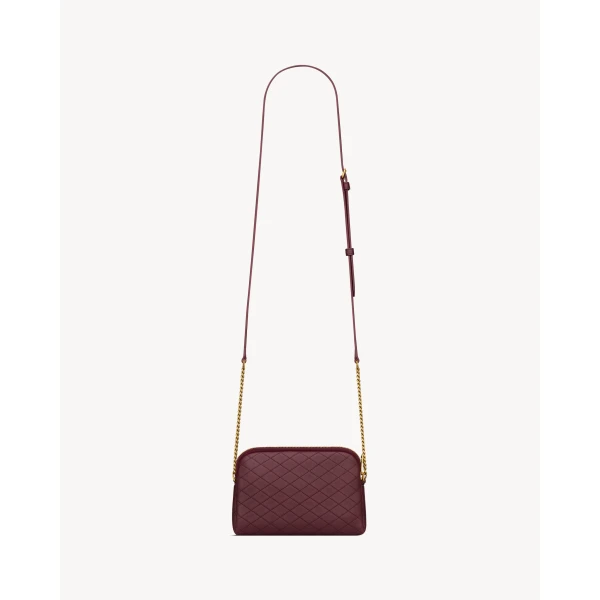 Saint Laurent Gaby zipped pouch in quilted lambskin designed in Paris