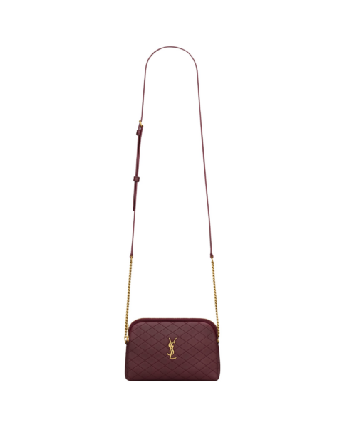 Saint Laurent Gaby zipped pouch in quilted lambskin designed in Paris