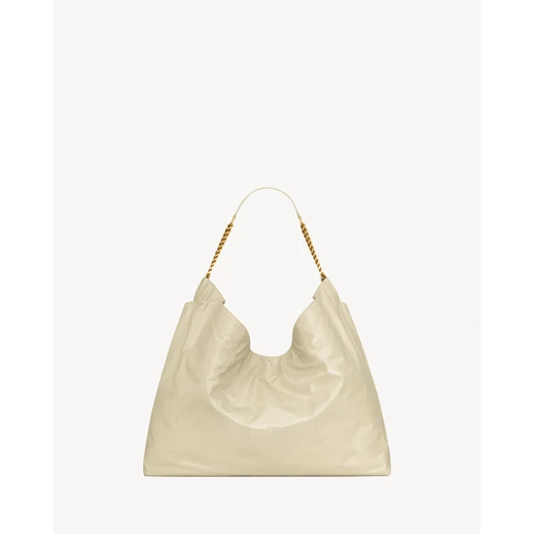 Saint Laurent HORTENSE hobo in shiny leather designed in Paris