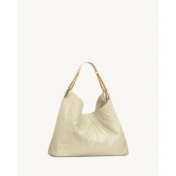 Saint Laurent HORTENSE hobo in shiny leather designed in Paris