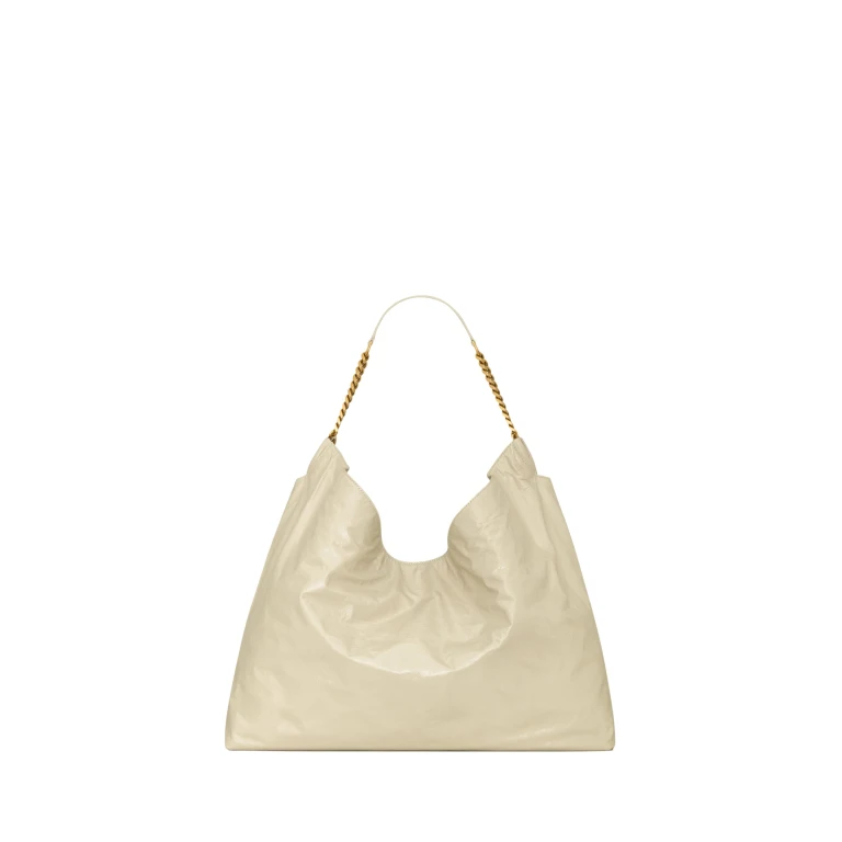Saint Laurent HORTENSE hobo in shiny leather designed in Paris