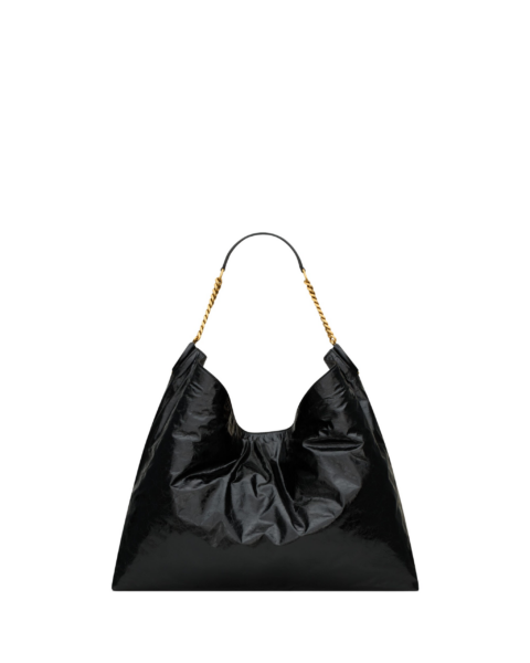 Saint Laurent HORTENSE hobo in shiny leather designed in Paris
