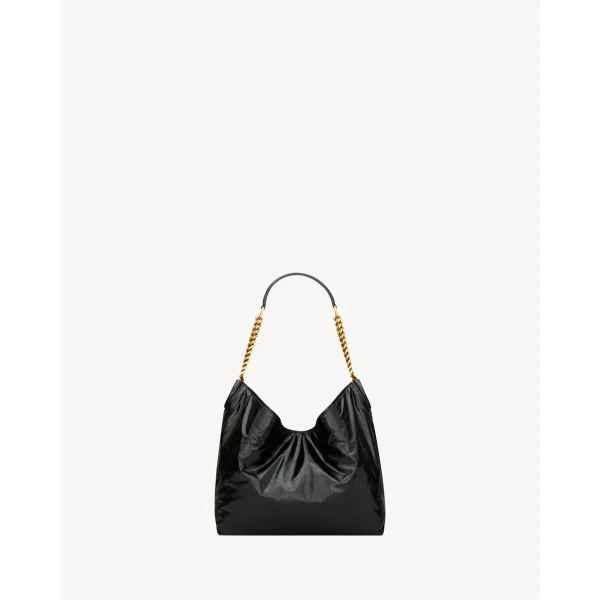 Saint Laurent HORTENSE small hobo in shiny leather designed in Paris