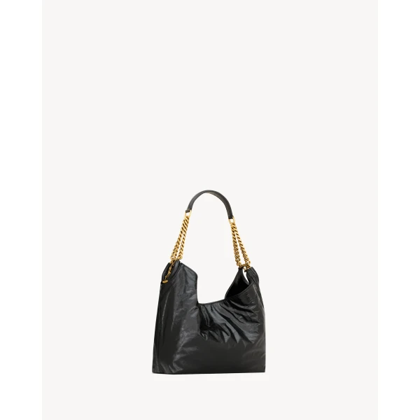 Saint Laurent HORTENSE small hobo in shiny leather designed in Paris
