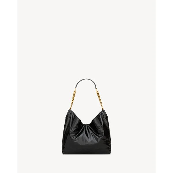 Saint Laurent HORTENSE small hobo in shiny leather designed in Paris