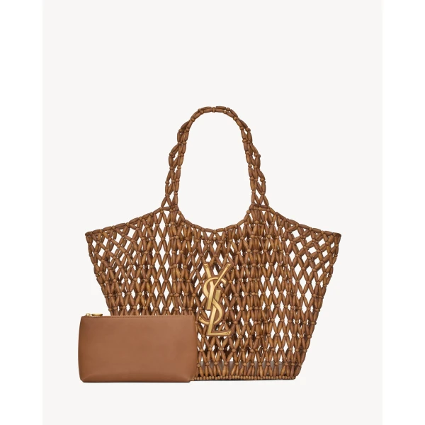 Saint Laurent ICARE medium in wood beads designed in Paris