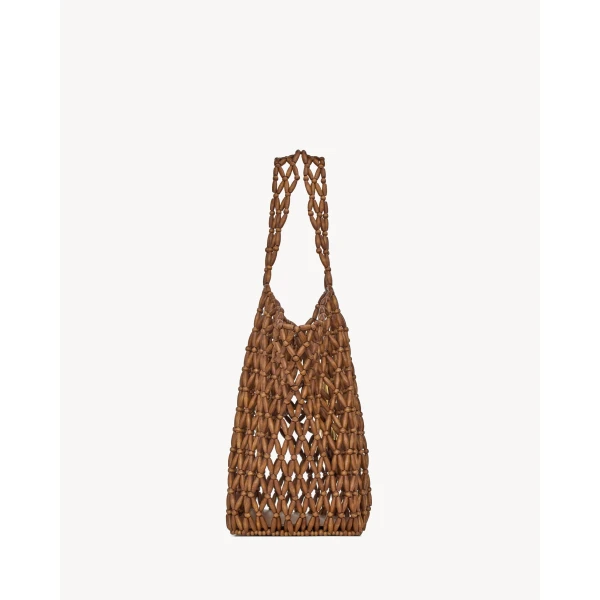 Saint Laurent ICARE medium in wood beads designed in Paris