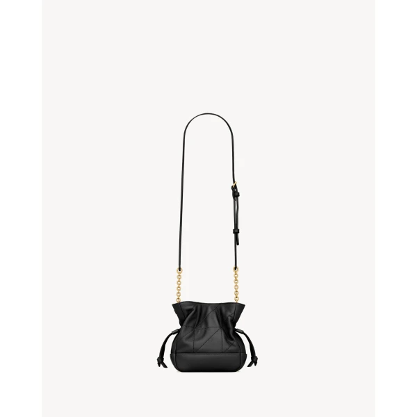 Saint Laurent JAMIE mini shoulder pouch in lambskin designed in Paris