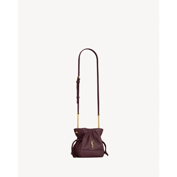 Saint Laurent JAMIE mini shoulder pouch in lambskin designed in Paris