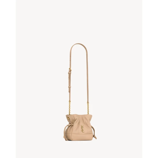 Saint Laurent JAMIE mini shoulder pouch in lambskin designed in Paris