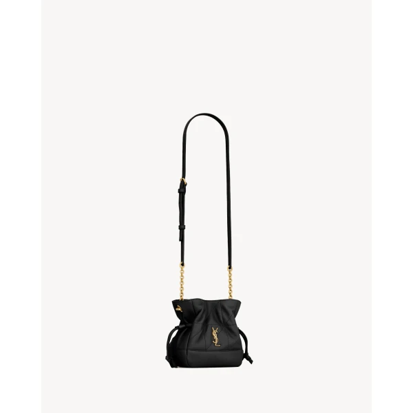 Saint Laurent JAMIE mini shoulder pouch in lambskin designed in Paris