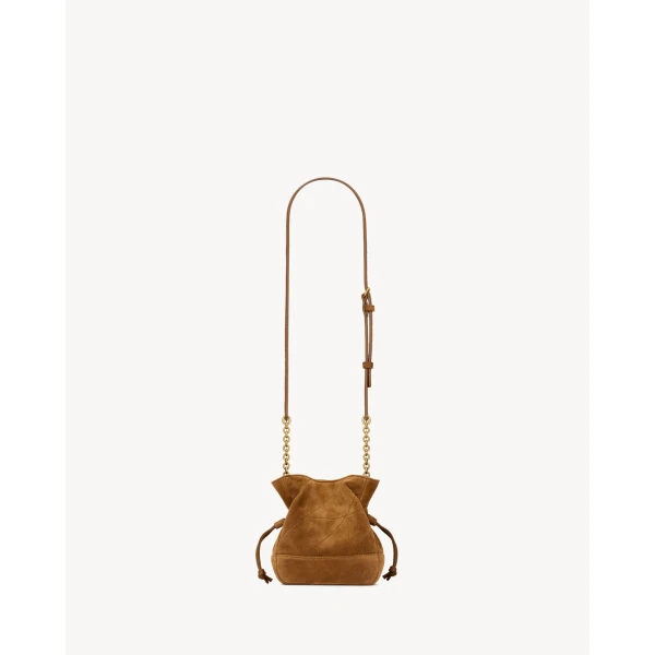 Saint Laurent JAMIE mini shoulder pouch in suede designed in Paris
