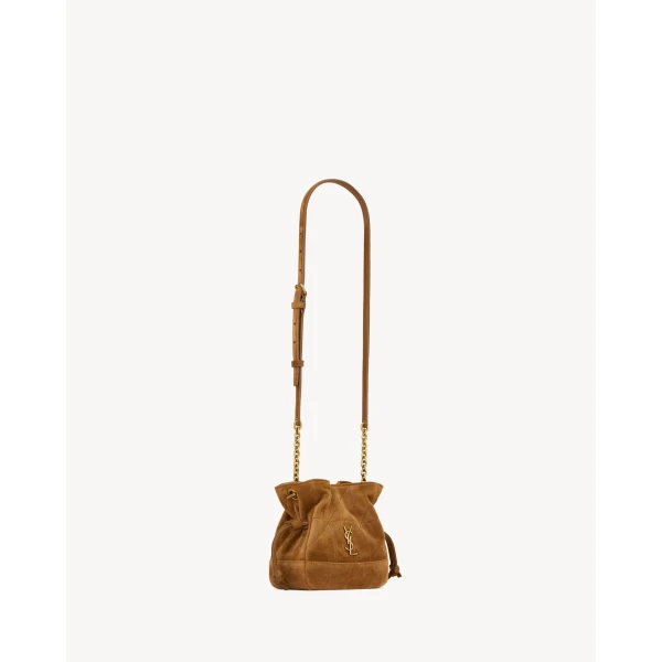 Saint Laurent JAMIE mini shoulder pouch in suede designed in Paris