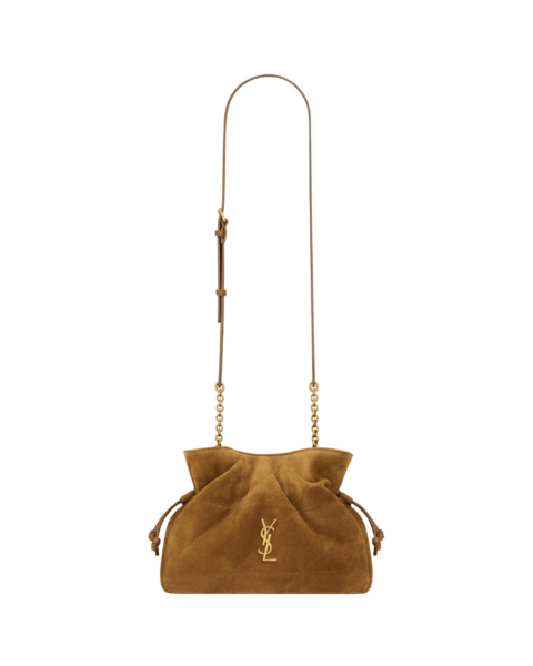 Saint Laurent JAMIE shoulder pouch in suede designed in Paris