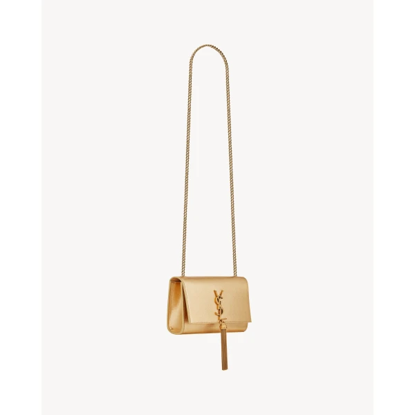 Saint Laurent KATE SMALL TASSEL IN METALLIC LEATHER designed in Paris