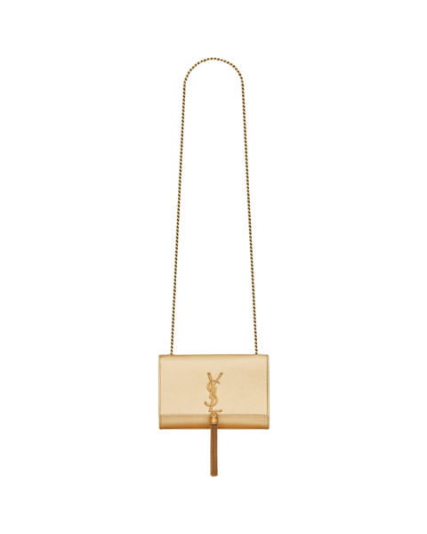Saint Laurent KATE SMALL TASSEL IN METALLIC LEATHER designed in Paris