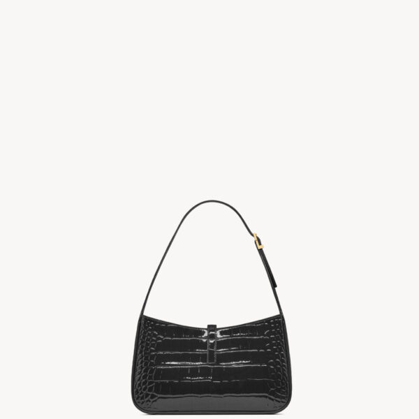 Saint Laurent LE 5 À 7 in crocodile-embossed patent leather, view 2