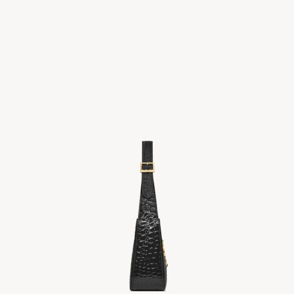 Saint Laurent LE 5 À 7 in crocodile-embossed patent leather, view 3