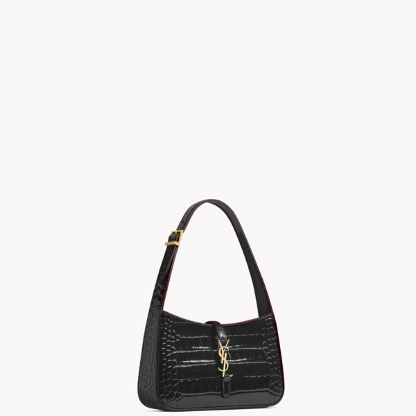 Saint Laurent LE 5 À 7 in crocodile-embossed patent leather, view 4