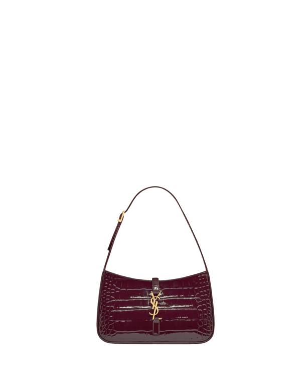 Saint Laurent LE 5 À 7 in crocodile-embossed patent leather designed in Paris